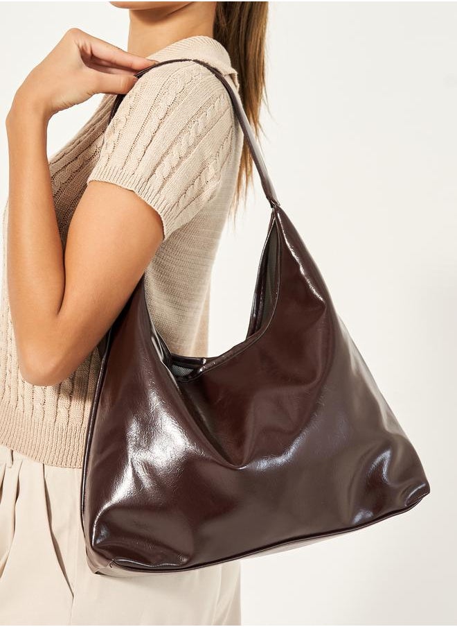 Styli Faux Leather Shoulder Bag with Zip Closure  - Image 3
