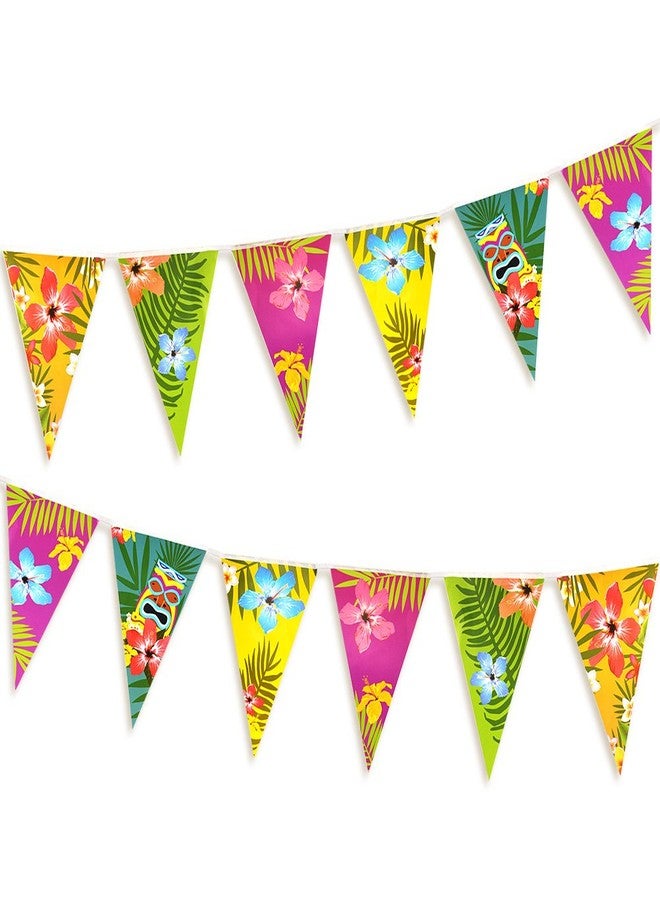 FEPITO 6 Pack Hawaiian Bunting Banner Luau Party Tropical Party Bunting Totally 18 Meters - Image 1