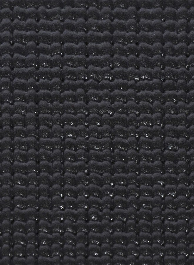 OBSESSIONS Anti-Slip PVC Solid Yoga Mat with Carrying Strap (L)173 X (W)61cm, Black - Image 5