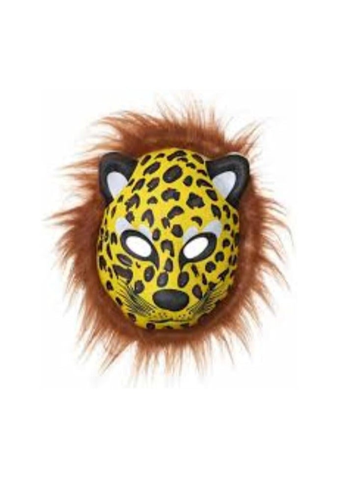 Indusbay ® Pack Of 9, Animals Face Mask For Kids Adults Cosplay Eva Foam & Fur Animal Face Cut Holi Mask For Boys - Tiger Theme , Multicolor - Image 2