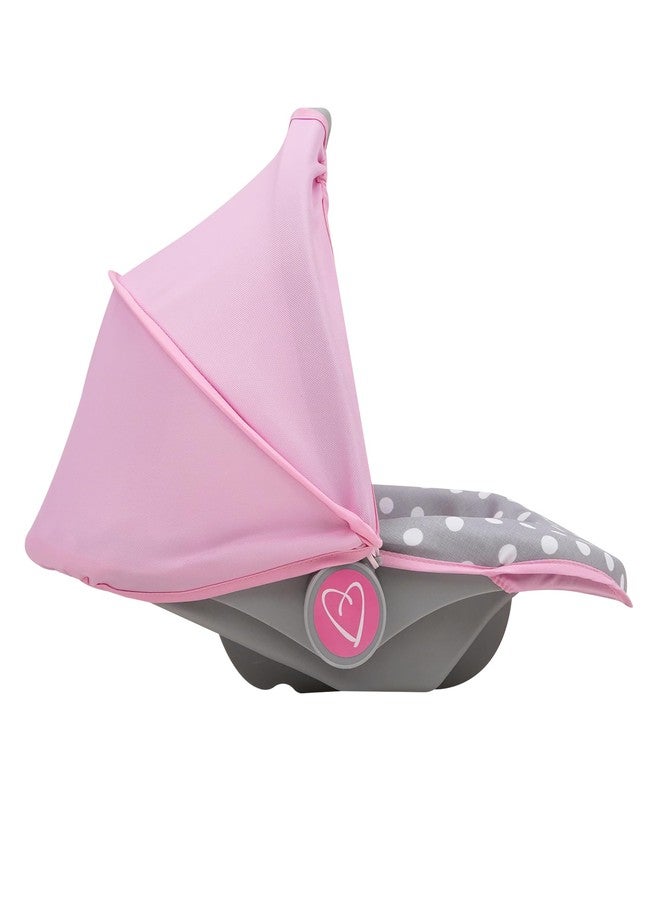 509 Crew: Cotton Candy Pink: 3-in-1 Doll Car Seat - Pink, Grey, Polka Dot - for Dolls Up to 18", Multifunctional, Retractable Canopy, Kids Ages 3+ - Image 4