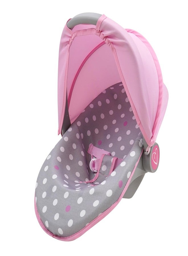 509 Crew: Cotton Candy Pink: 3-in-1 Doll Car Seat - Pink, Grey, Polka Dot - for Dolls Up to 18", Multifunctional, Retractable Canopy, Kids Ages 3+ - Image 1