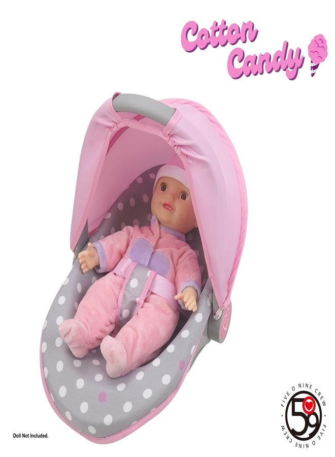 509 Crew: Cotton Candy Pink: 3-in-1 Doll Car Seat - Pink, Grey, Polka Dot - for Dolls Up to 18", Multifunctional, Retractable Canopy, Kids Ages 3+ - Image 5
