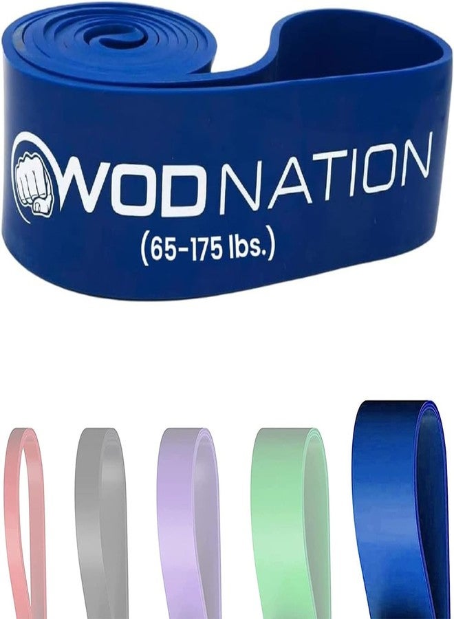 WOD نايشون حزام مقاومة شديد التحمل من WOD Nation - معدات تمارين رياضية للمساعدة في تمارين السحب لأعلى - تدريب قوة سهل الحمل باستخدام أحزمة المقاومة - 41 بوصة، عرض 2.5 بوصة، 65-175 رطل - Image 1