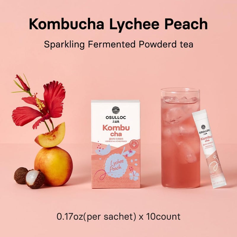 OSULLOC Kombucha Tea LycheePeach Powdered Mix - Image 2