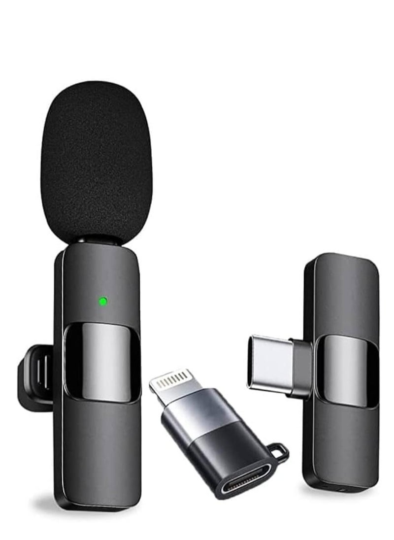 Generic K8 Wireless Microphone - Plug and Play Omnidirectional Microphone for Interviews and Live Streaming YouTube Video Compatible with All Types of Phones - Hyper Cardioid - Black[  - Image 1