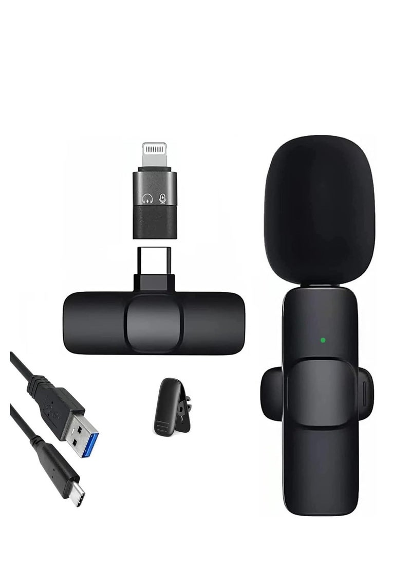 Generic K8 Wireless Microphone - Plug and Play Omnidirectional Microphone for Interviews and Live Streaming YouTube Video Compatible with All Types of Phones - Hyper Cardioid - Black[  - Image 2