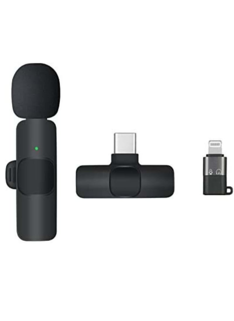 Generic - K8 Wireless Microphone - Plug and Play Omnidirectional Microphone for Interviews and Live Streaming YouTube Video Compatible with All Types of Phones - Hyper Cardioid - Black[ - Image 1