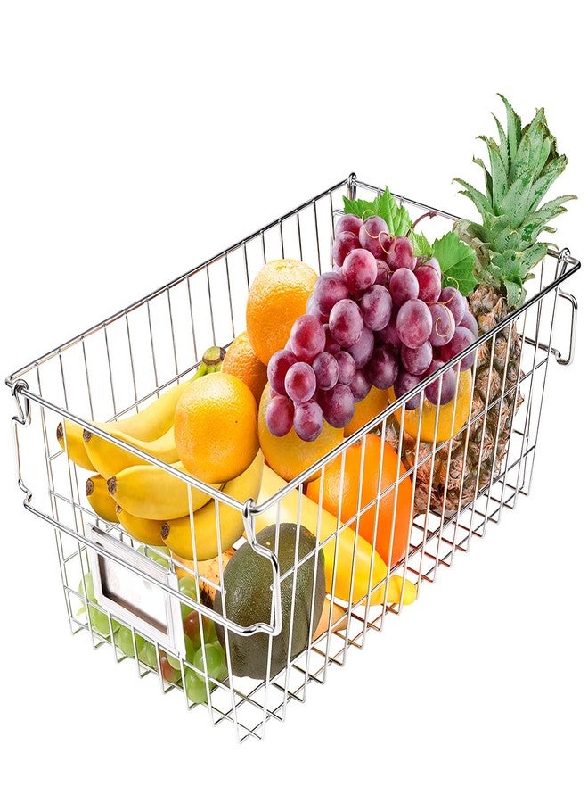Orgneas Stackable Chest Freezer Baskets Organizer Bins, Metal Wire Baskets Pantry Organizer Vegetables and Fruits Baskets with Tag Slot for Potato Onion Storage - Image 5