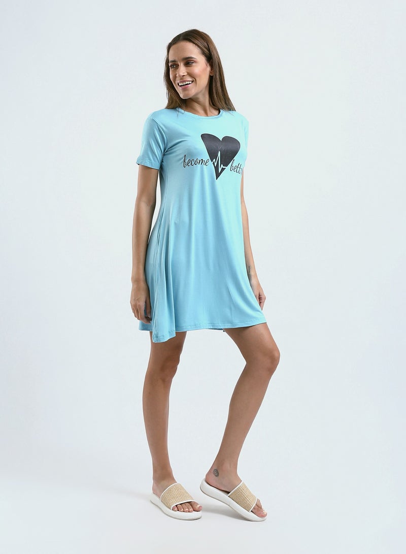 Mesery Sleepshirt Cotton Short Sleeves Printed  - Image 2