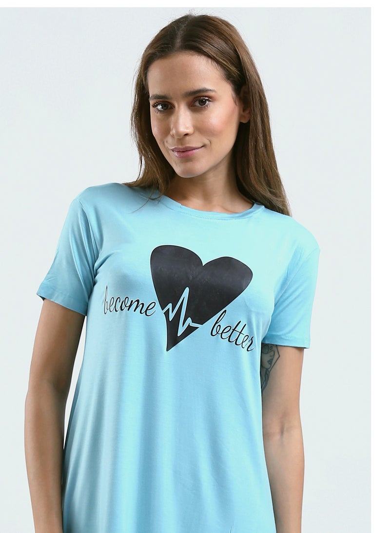 Mesery Sleepshirt Cotton Short Sleeves Printed  - Image 4