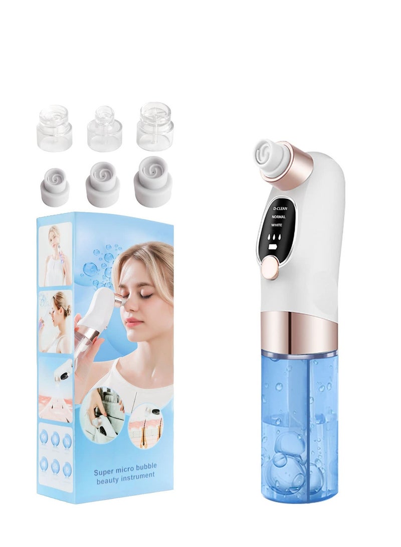 Blackhead Remover Pore Vacuum, 2023 Newest Water Circulation Pore Vacuum Cleaner Pimple Extractor Tools with 6 Suction Heads,3 Gears Adjustable Beauty Device for Men and Women