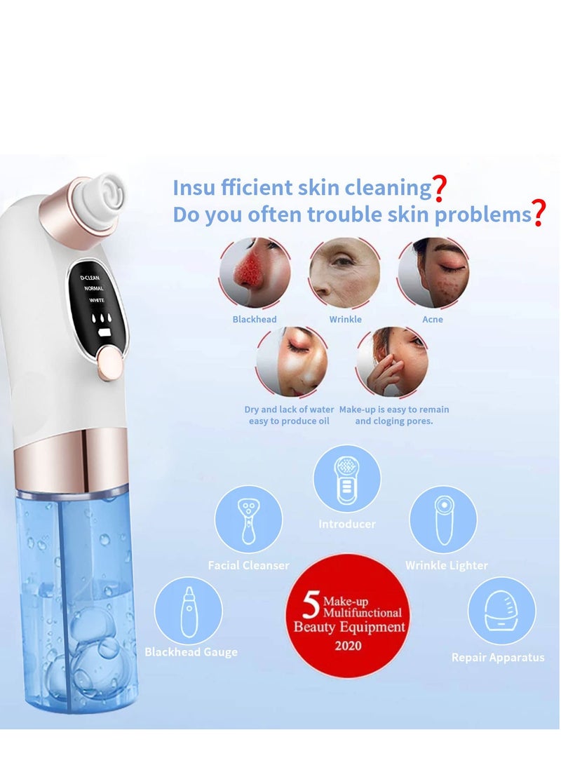 Blackhead Remover Pore Vacuum, 2023 Newest Water Circulation Pore Vacuum Cleaner Pimple Extractor Tools with 6 Suction Heads,3 Gears Adjustable Beauty Device for Men and Women