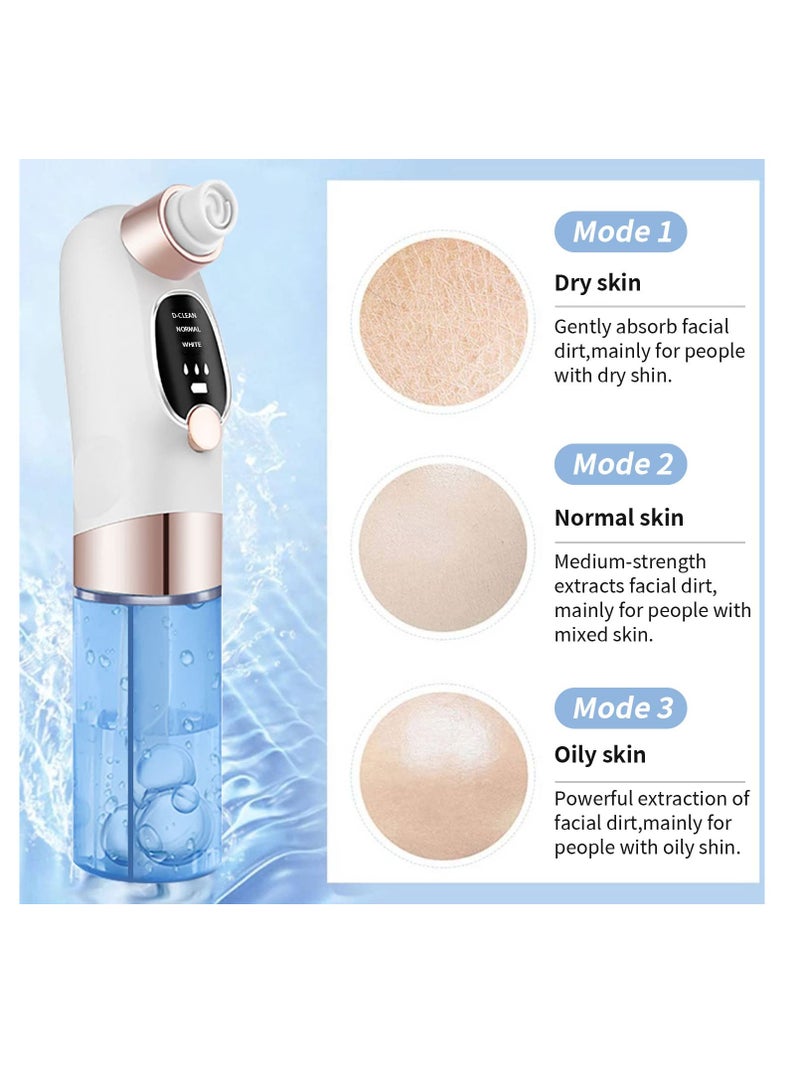 Blackhead Remover Pore Vacuum, 2023 Newest Water Circulation Pore Vacuum Cleaner Pimple Extractor Tools with 6 Suction Heads,3 Gears Adjustable Beauty Device for Men and Women