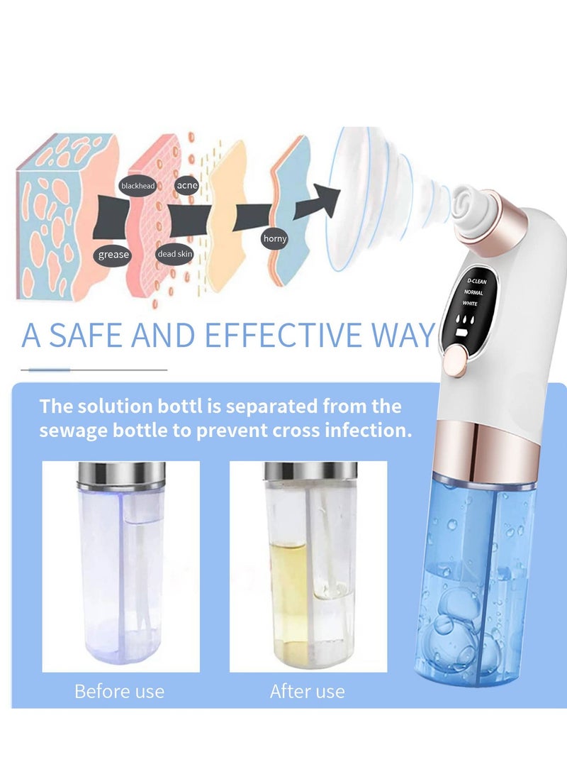 Blackhead Remover Pore Vacuum, 2023 Newest Water Circulation Pore Vacuum Cleaner Pimple Extractor Tools with 6 Suction Heads,3 Gears Adjustable Beauty Device for Men and Women
