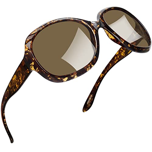 Joopin Tortoise Sunglasses Women Oversized, Large Big Leopard Sun Glasses Polarized, UV Blocking Ladies Brown Lens Sunnies Shades - Image 1