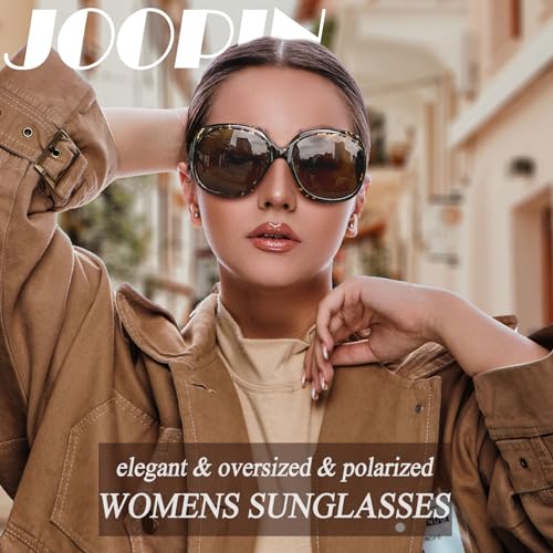 Joopin Tortoise Sunglasses Women Oversized, Large Big Leopard Sun Glasses Polarized, UV Blocking Ladies Brown Lens Sunnies Shades - Image 2