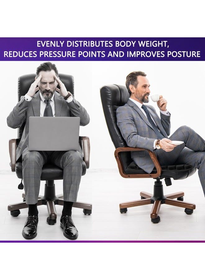 SUNFICON Air Seat Cushion Inflatable Comfort Cushion Portable Car Seat Office Chair Wheelchair Pad Anti Bedsore Orthopedics Pain Pressure Relief Cushion Camping Seat Mat w Pump 18"x16" Black - Image 4