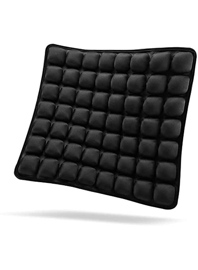 SUNFICON Air Seat Cushion Inflatable Comfort Cushion Portable Car Seat Office Chair Wheelchair Pad Anti Bedsore Orthopedics Pain Pressure Relief Cushion Camping Seat Mat w Pump 18"x16" Black - Image 1