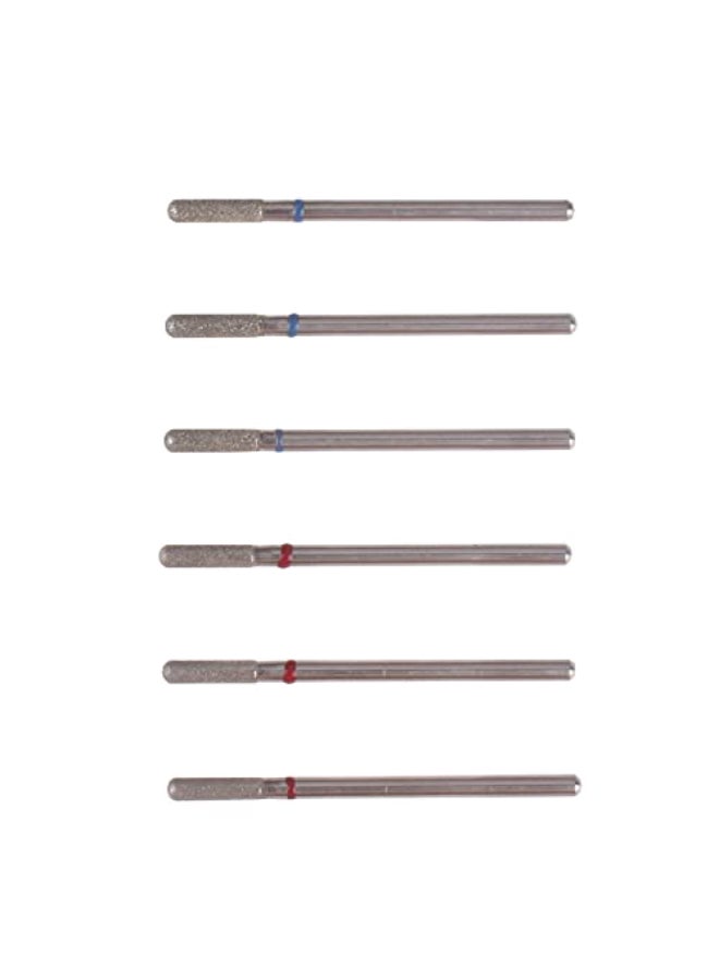 MZCMSL 6pcs Cylinder Cuticle Bits Safety Manicure Drill Bits for Nail Prep 332 Shank Diamond Nail Bits Fine Medium - Image 3