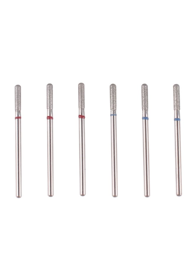 MZCMSL 6pcs Cylinder Cuticle Bits Safety Manicure Drill Bits for Nail Prep 332 Shank Diamond Nail Bits Fine Medium - Image 2