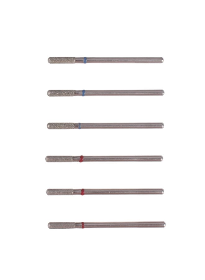 MZCMSL 6pcs Cylinder Cuticle Bits Safety Manicure Drill Bits for Nail Prep 332 Shank Diamond Nail Bits Fine Medium - Image 4