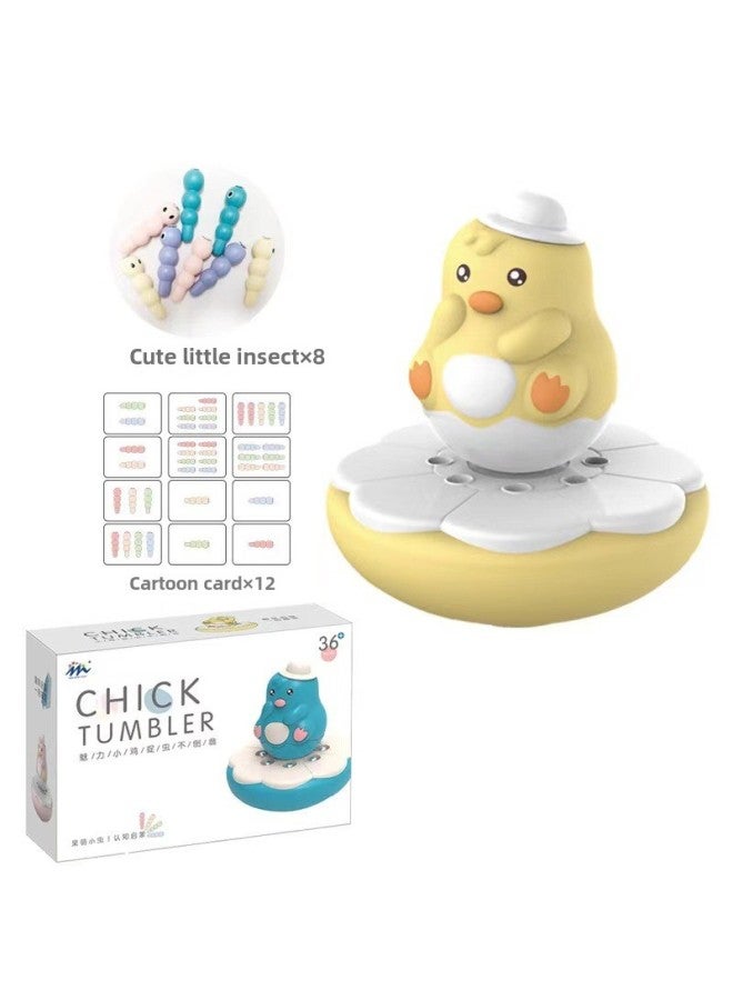 Educational Early Education Enlightenment Digital Card Cute Chicken Catching Insects Tumbler Magnetic Catching Caterpillar Game For Children-Color:Chicken Bug Catching Toy ]  - Image 1