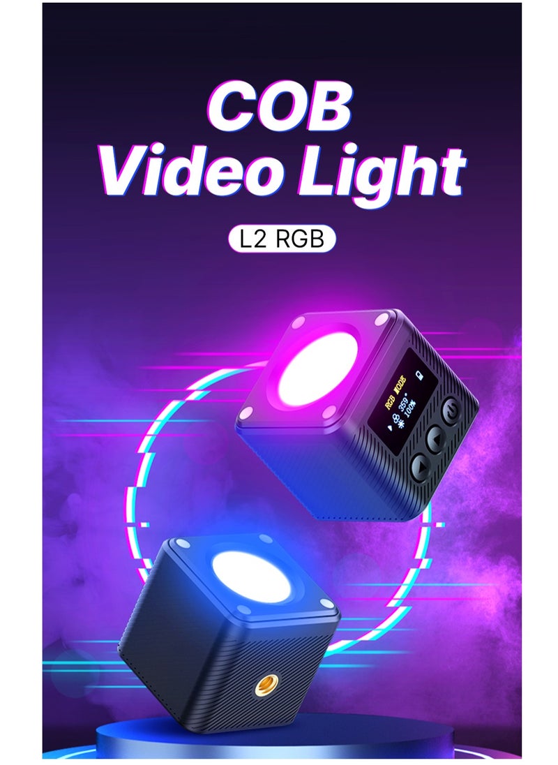 Ulanzi - L2 RGB Mini COB Video Camera, Light Dimmable, 360° Full-Color Light, with Diffuser Honeycomb Photography, for DSLR Camera - Image 1