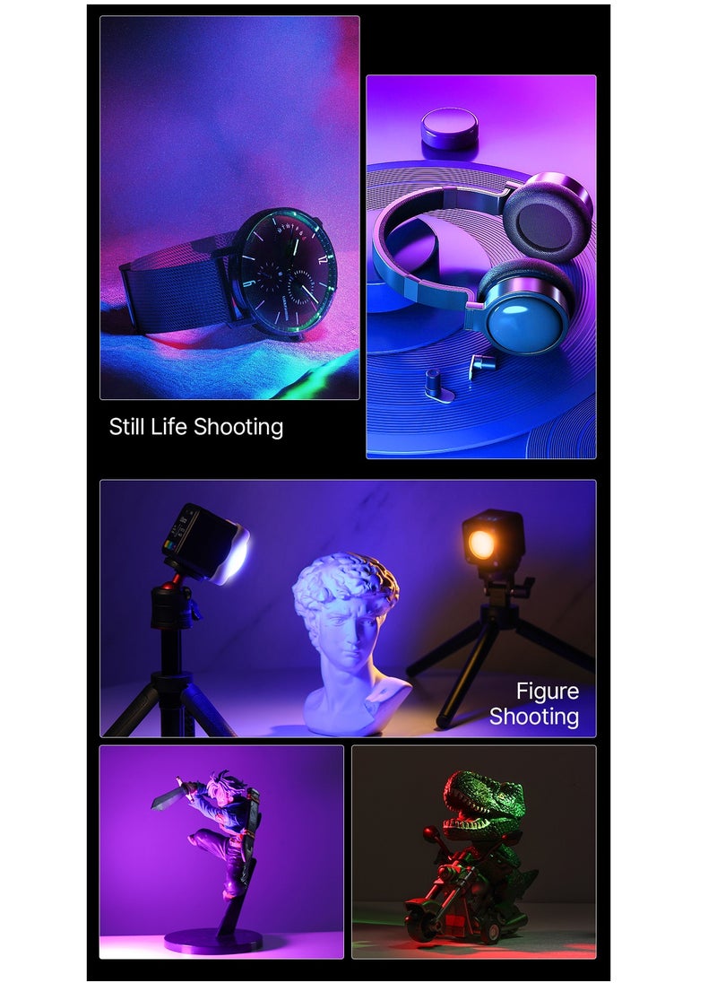 Ulanzi - L2 RGB Mini COB Video Camera, Light Dimmable, 360° Full-Color Light, with Diffuser Honeycomb Photography, for DSLR Camera - Image 1