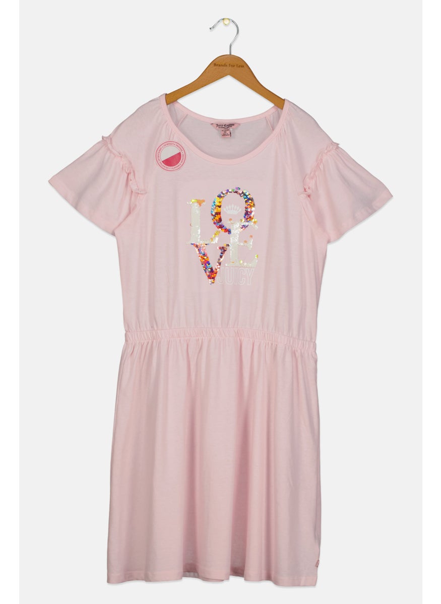 Juicy Couture Kids Girl Sequins Dress, Pink  - Image 1