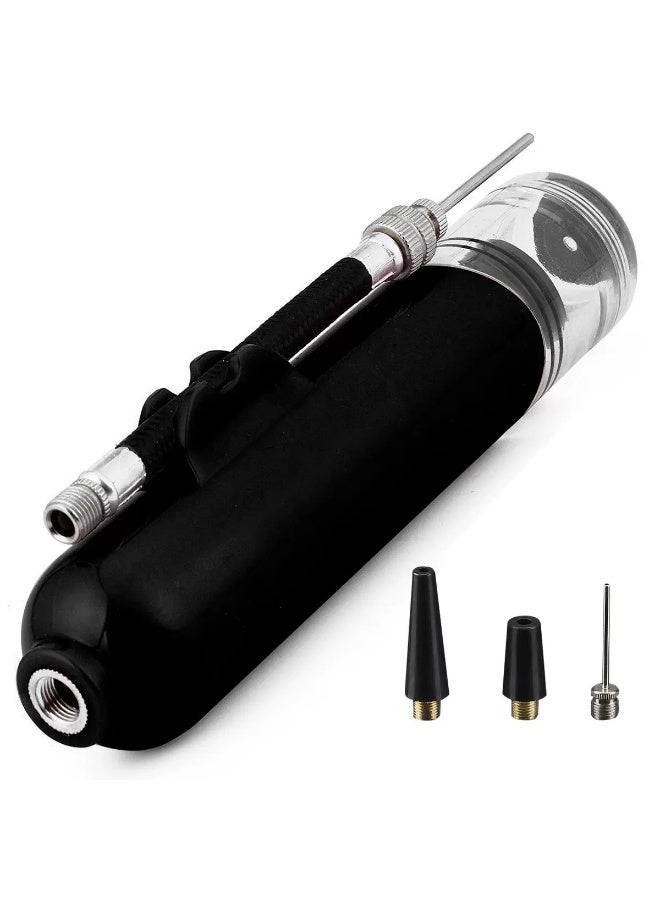 Generic Ball Pump, 1pcs Portable Dual Action Air Pump Manual Sports Basketball Soccer Volleyball Ball Inflator Pump with Needles  - Image 2