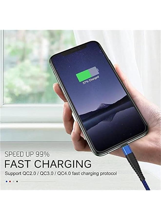 USB Charger Data Cable for iPhone Data Cable, Charging Cable, Compatible with Smartphones, Tablets, iPhone iPad iPod and Other Devices Fast Charging Cable Mobile Phone Data Long Cable (3m, Blue)