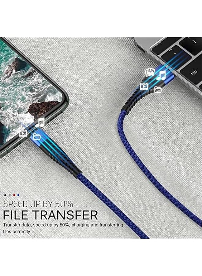 USB Charger Data Cable for iPhone Data Cable, Charging Cable, Compatible with Smartphones, Tablets, iPhone iPad iPod and Other Devices Fast Charging Cable Mobile Phone Data Long Cable (3m, Blue)
