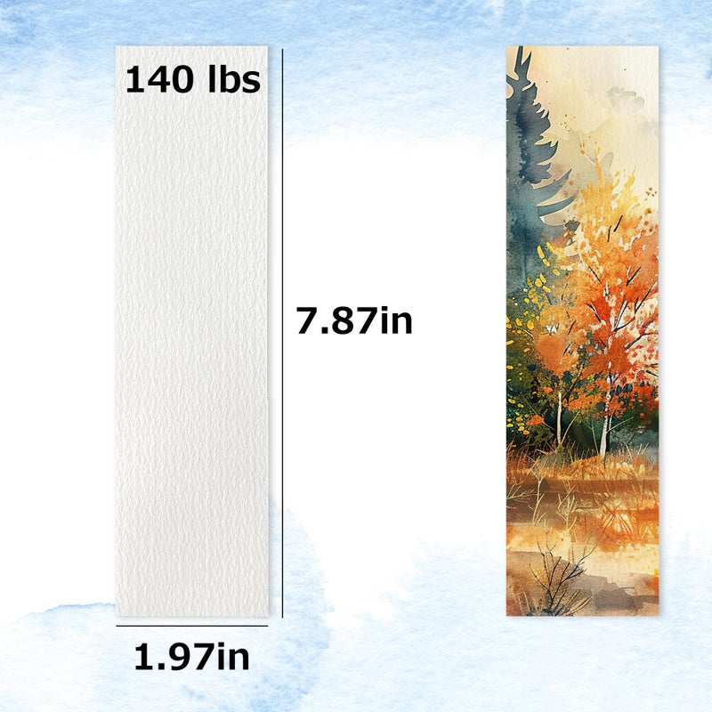 LUFEEMGA 30 PCS Watercolor Paper Blank Bookmarks 1.9" x 7.8", White 140lb Heavyweight Watercolor Paper Cards Bulk for Kids Student Wet,Dry & Mixed Media - Image 2