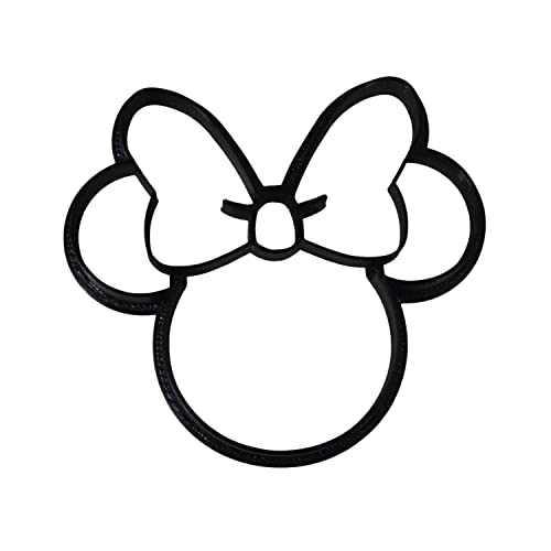 YNGLLC THEMED MAGICAL MOUSE WITH BOW HEAD FACE CARTOON CHARACTER COOKIE CUTTER MADE IN USA PR530S - Image 1