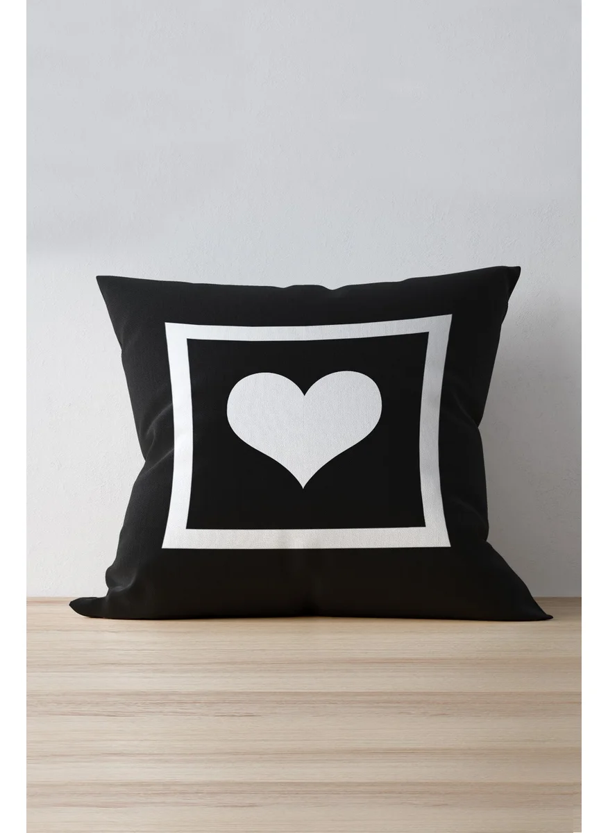 Cango Home Lettered Throw Pillow Case - Heart - 43X43 cm