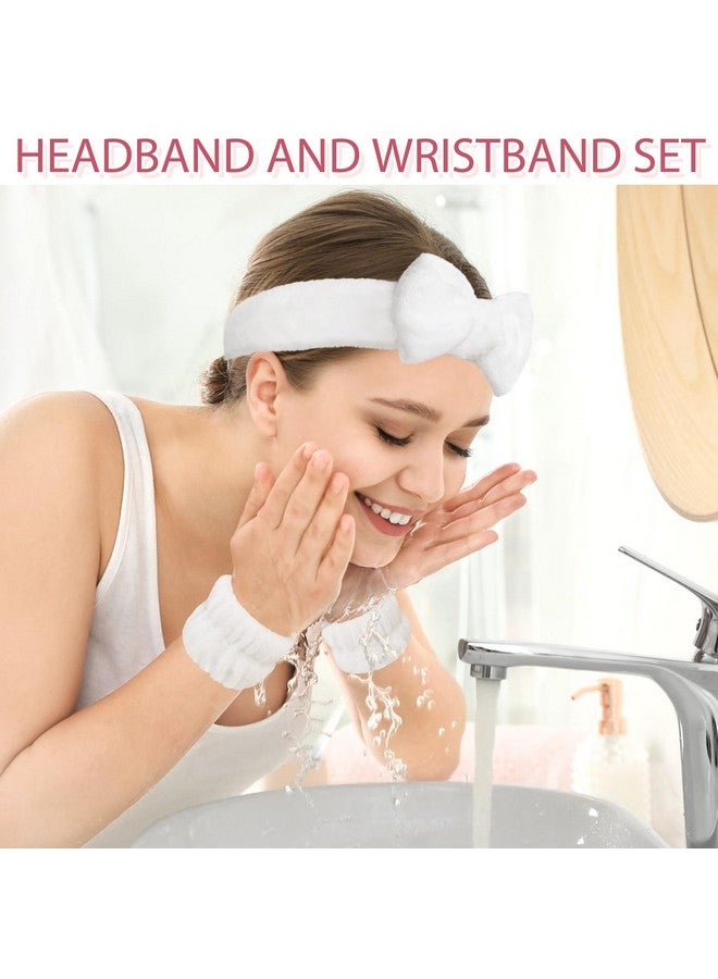 Fmeida Spa Headband And Wristband Set,Light Blue, 3 Pack,Spa Night Essentials - Image 4