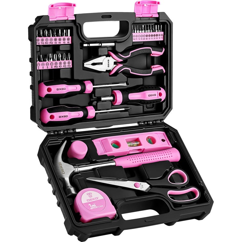 Dekopro Tool Set For Women: Pink Tool Set For Home Repair  Womens Tool Kit For All Purpose 42 Piece - Image 1