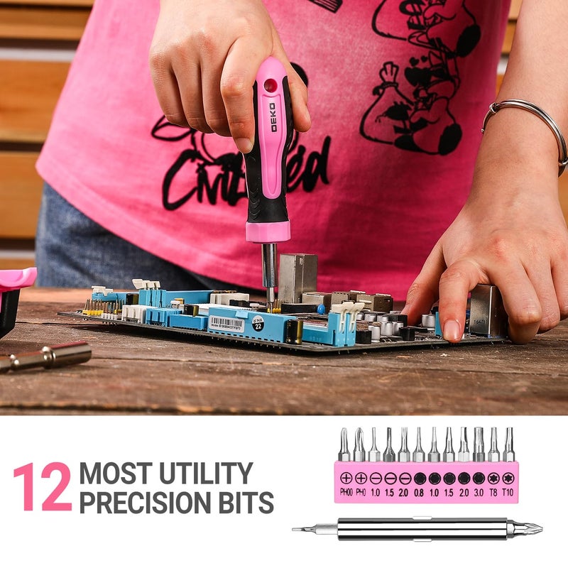 Dekopro Tool Set For Women: Pink Tool Set For Home Repair  Womens Tool Kit For All Purpose 42 Piece - Image 5