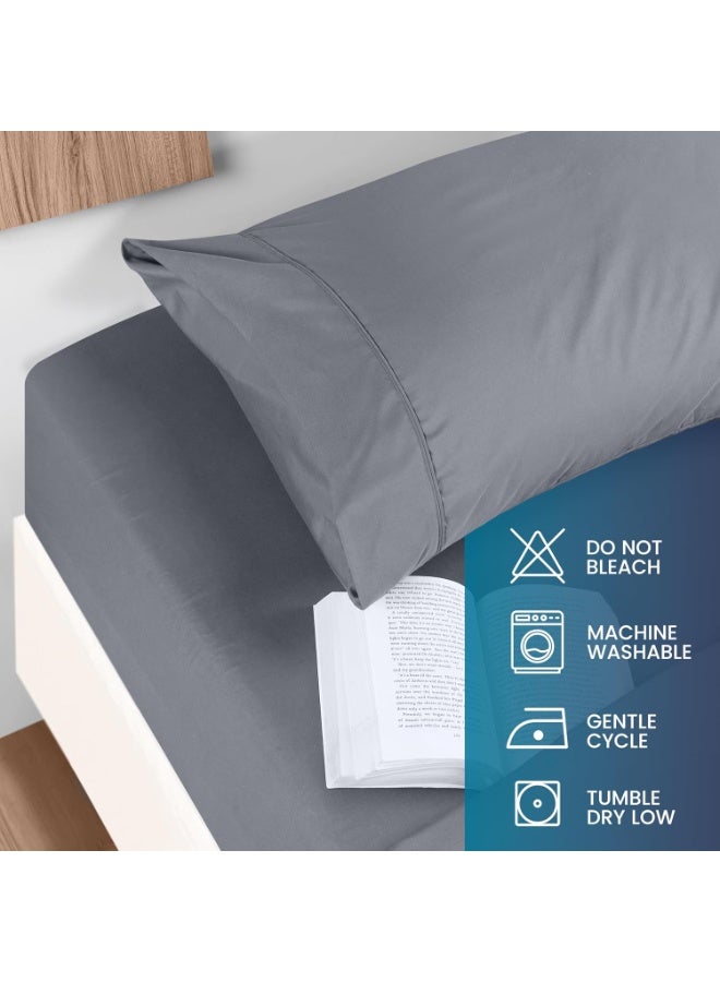 Utopia Bedding Queen Sheet Set â€“ Brushed Microfiber â€“ Ultra Soft Bed Sheets for Queen Size Bed Set â€“ Deep Pocket, Wrinkle & Fade Resistant â€“ Includes 1 Fitted, 1 Flat, 2 Pillowcases (Grey) - Image 3