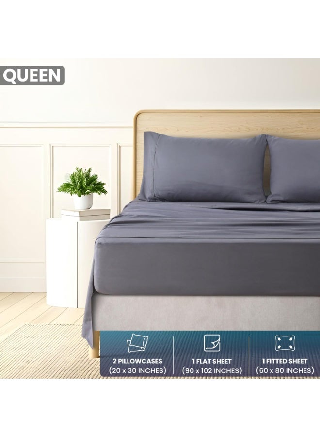 Utopia Bedding Queen Sheet Set â€“ Brushed Microfiber â€“ Ultra Soft Bed Sheets for Queen Size Bed Set â€“ Deep Pocket, Wrinkle & Fade Resistant â€“ Includes 1 Fitted, 1 Flat, 2 Pillowcases (Grey) - Image 5