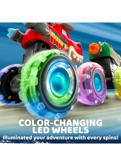 JOYIN JOYIN 3 Pack Monster Truck Toy - Motion Activated Light-Up Cars for Toddlers - Monster Treads Lightning Wheels - Baby Toy Present - Press & Go Cars for Boys Girls  - Image 2
