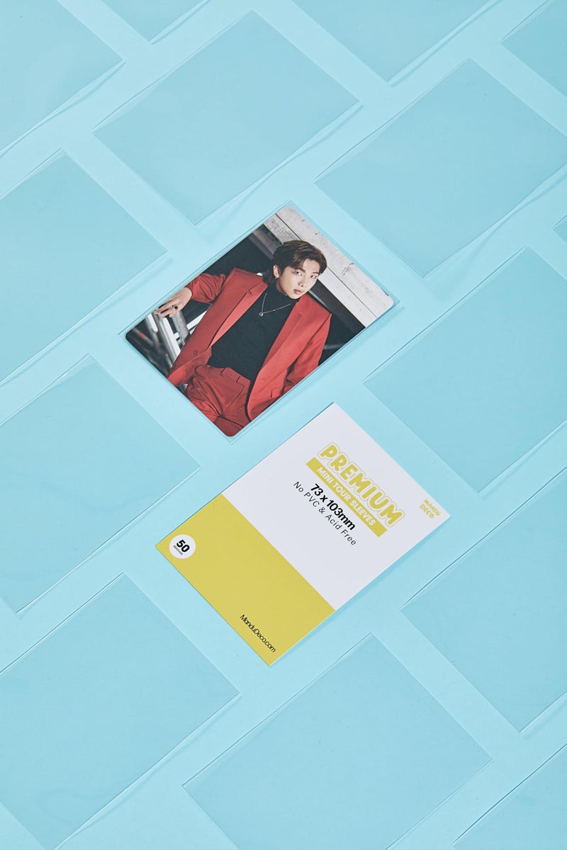 Mandu Deco Kpop Photocard Sleeves Clear Polypropylene Card Protector for HYBE Size Mini Tour Photocards, PVC Free and Acid Free, 50 Sleeves per Pack (73x103mm) - Image 5