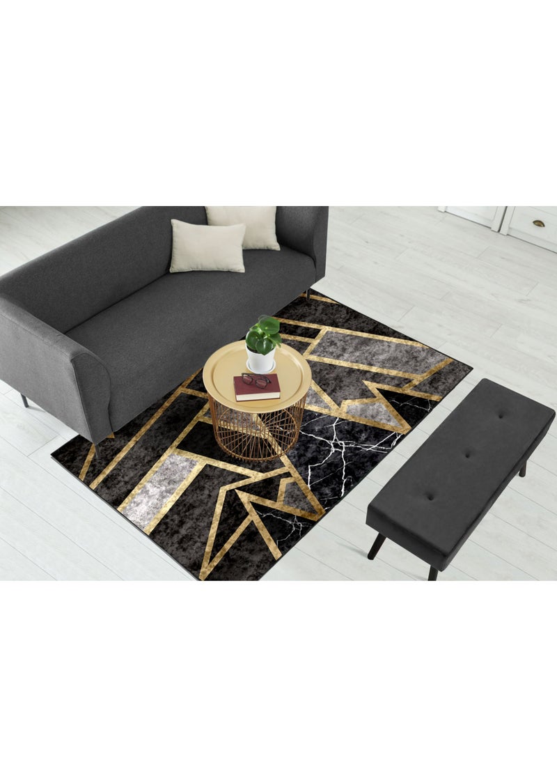 RIZARIES Grey Mosaic Centerpiece Rug, Fabric, Rectangle - Image 4