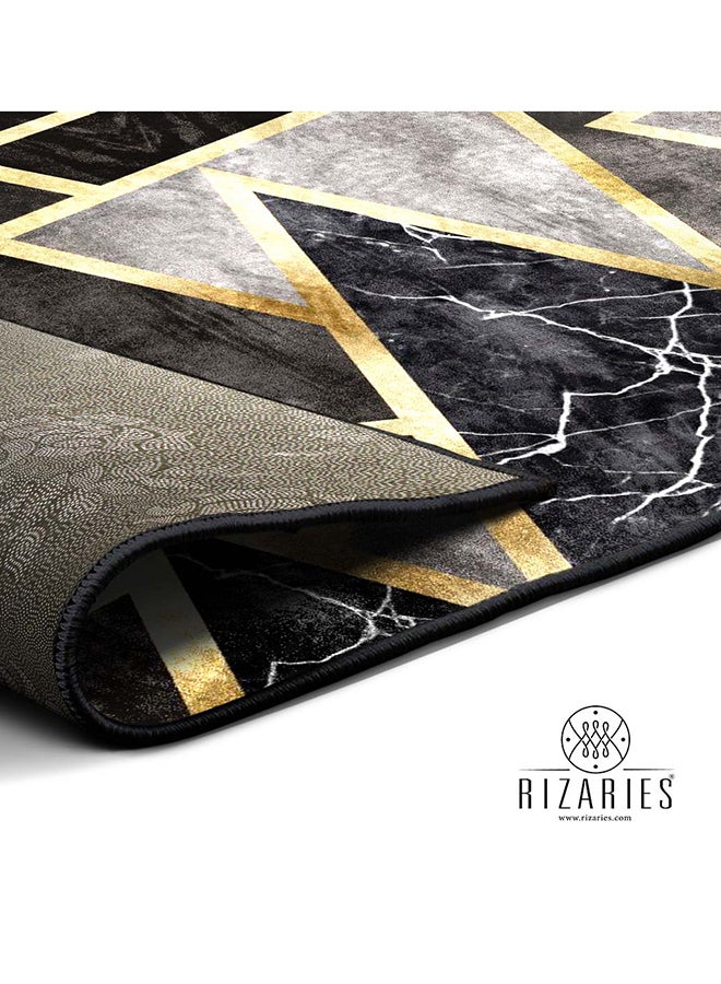 RIZARIES Grey Mosaic Centerpiece Rug, Fabric, Rectangle - Image 3