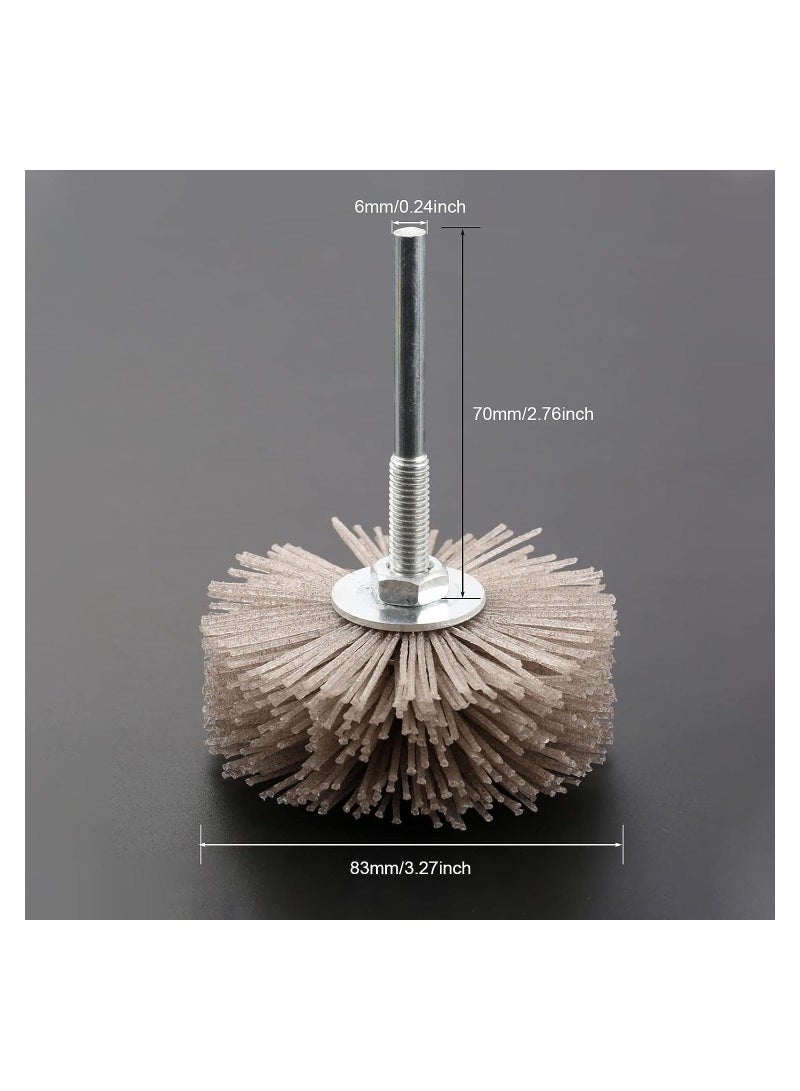 5 Pcs Nylon Wheel Brush Abrasive Grinding Head, Polish Grinder Brush 80# 180# 240# 320# 600# with Threaded Shank, Polishing Wheel Brush for Removing Corrosion/Rust/Paint - Image 5