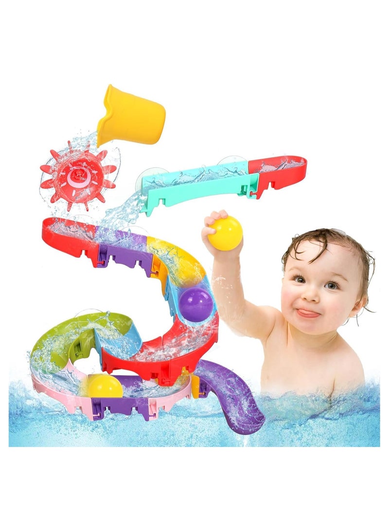 Soofam Toddler Bath Toys for Kids Ages 1-3 2-4,42 Piece Toddler Bath Sets Toys Toddler Bath Toys for Kids Ages 1-3 2-4,Mold Free Bathtub Toys DIY Slippery Slide Track Fun Baby Shower Toys with Suction Cups Birthday Gift for Boys Girls Bath TimeFree Bathtub Toys DIY Slippery Slide Track Fun Baby Shower Toys with Suction Cups Birthday Gift for Boys Girls Bath Time(42 Piece Toddler Bath Sets Toys) - Image 1