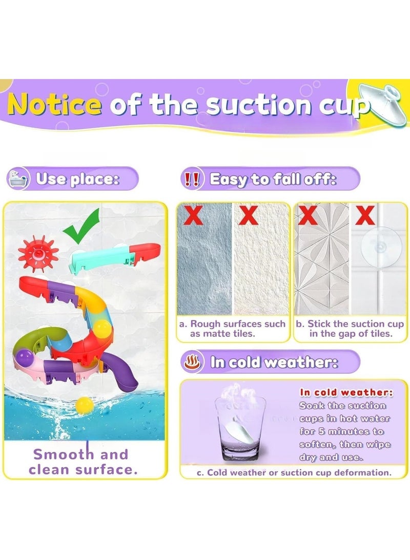 Soofam Toddler Bath Toys for Kids Ages 1-3 2-4,42 Piece Toddler Bath Sets Toys Toddler Bath Toys for Kids Ages 1-3 2-4,Mold Free Bathtub Toys DIY Slippery Slide Track Fun Baby Shower Toys with Suction Cups Birthday Gift for Boys Girls Bath TimeFree Bathtub Toys DIY Slippery Slide Track Fun Baby Shower Toys with Suction Cups Birthday Gift for Boys Girls Bath Time(42 Piece Toddler Bath Sets Toys) - Image 5