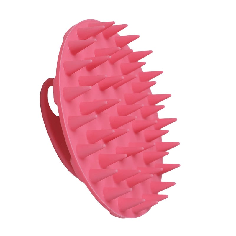 INNERNEED Scalp Massager Shampoo Brush Wet  Dry Manual Scalp Care Head Scrubber Hair Washing Soft Silicone Bristles for Hair Growth Dandruff Removal Comfortable for All Hair Types Pink