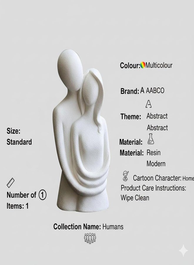 AABCO Ceramic Statue Romantic Couple, for Home Décor and Gifting Abstract Couple Sculpture Modern Ceramic Home Decor Figurine Hugging Couple Figurine - Image 4
